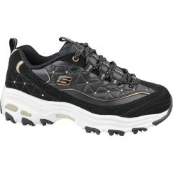 Buty sportowe Sneakersy damskie, D'Lites. Czarne buty sportowe na co dzień damskie Skechers, bez wzorów, z materiału, trekkingowe. Za 359.99 zł.