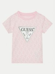 Guess T-Shirt K5RI15 K6YW4 Różowy Regular Fit. Czerwone koszulki dziewczęce Guess, z aplikacjami, z bawełny, bez ramiączek. Za 79.99 zł.