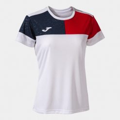 Koszulka Sportowa Damska Joma Biała/Czerwona L - Optymalne Komfort. Białe bluzki sportowe damskie Joma, l, bez kołnierzyka, bez ramiączek. Za 157.99 zł.