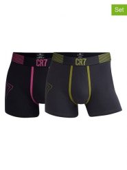 CR7 Bokserki (2 pary) w kolorze antracytowym i czarnym rozmiar: S. Czarne bokserki męskie CR7, bez wzorów. Za 44.92 zł.
