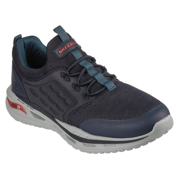 Buty Sportowe Męskie Skechers Arch Fit Orvan. Niebieskie buty sportowe na co dzień męskie Skechers, bez zapięcia. Za 283.99 zł.