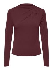 Pieces Koszulka "Madison" w kolorze bordowym rozmiar: S. Czerwone bluzki damskie Pieces, s, bez wzorów, bez kołnierzyka. Za 65.95 zł.