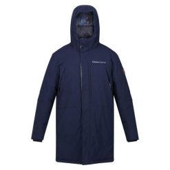 Kurtka turystyczna męska Regatta CLR przeciwdeszczowa ocieplana. Niebieskie kurtki męskie Regatta, l, bez wzorów, eleganckie, bez kaptura. W wyprzedaży za 719.99 zł.