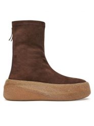 Vic Matié Botki 1F2308D HF04D020350 Brązowy. Brązowe botki damskie Vic Matié, ze skóry, bez obcasa, na koturnie, bez zapięcia. Za 1,659.00 zł.