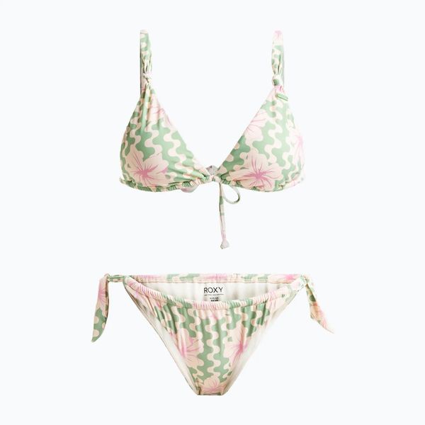 Strój kąpielowy dwuczęściowy damski ROXY Hibiscus Daze Elongated Tri. Zielone bikini damskie Roxy, bez wzorów. Za 199.99 zł.