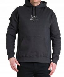 LEE LOGO LOOSE HOODIE MĘSKA BLUZA WASHED BLACK L83UTJON 112144595. Czarne bluzy z kapturem męskie Lee, l. Za 129.99 zł.