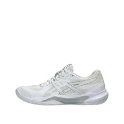 Obuwie sportowe ASICS GEL-TACTIC™ 13 Damskie Białe z srebrnymi akcentami. Białe buty sportowe na co dzień damskie Asics, bez wzorów, z materiału, do siatkówki. Za 509.45 zł.