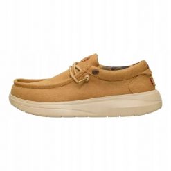HeyDude Męskie Mokasyny Wally Comf Worn Twill. Brązowe mokasyny męskie Hey dude, z materiału. Za 399.00 zł.