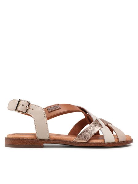 Pikolinos Sandały W0X-0556C3 Beżowy. Brązowe sandały damskie Pikolinos, bez wzorów, ze skóry, bez obcasa, na płaskiej podeszwie. Za 429.99 zł.