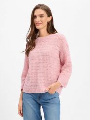 JOOP! Sweter z domieszką alpaki i wełny Kobiety Wełna różowy, 38. Czerwone swetry klasyczne damskie Joop!, z dzianiny, bez kołnierzyka. Za 879.95 zł.