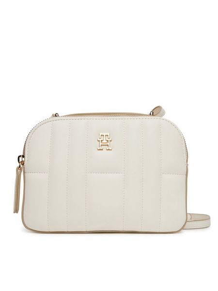 Tommy Hilfiger Torebka Th Feminine Conv Camera Bag AW0AW17453 Écru. Listonoszki damskie Tommy Hilfiger, bez wzorów, ze skóry, bez dodatków. Za 339.99 zł.