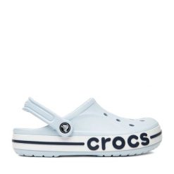 Klapki Crocs. Niebieskie klapki damskie Crocs, bez wzorów, bez obcasa. Za 229.99 zł.