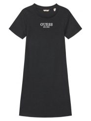 Guess Sukienka codzienna J5YK11 KBZP4 Czarny Regular Fit. Czarne sukienki dziewczęce Guess, z aplikacjami, z bawełny, bez ramiączek. Za 129.99 zł.