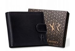 Portfel skórzany Rovicky [DH] N992L-P-GOAN czarny. Czarne portfele męskie ROVICKY, bez wzorów, ze skóry. Za 57.99 zł.