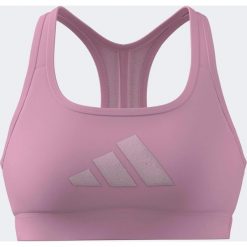 Stanik sportowy ADIDAS. Czerwone biustonosze sportowe damskie Adidas, bez wzorów, z materiału. Za 129.99 zł.