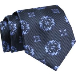 Krawat - ALTIES - Granat z Motywem Kwiatowym. Niebieskie krawaty i muchy męskie Alties, bez wzorów, z tkaniny, eleganckie. Za 49.00 zł.