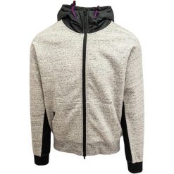 Bluza z kapturem Converse Mixed Media Full-Zip Hoodie, Mężczyźni. Szare bluzy z kapturem męskie Converse, m, z bawełny. Za 390.00 zł.
