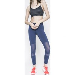 Adidas Performance - Legginsy. Niebieskie legginsy damskie adidas Performance, l, z aplikacjami, z bawełny. W wyprzedaży za 89.90 zł.