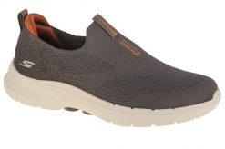 Buty sportowe Sneakersy męskie, Skechers Go Walk 6. Brązowe buty sportowe na co dzień męskie Skechers, z materiału, bez zapięcia, trekkingowe. Za 259.99 zł.