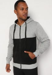 Jasnoszara Bluza z Dodatkiem Bawełny Wykończona Kapturem i Sznurkami Nevielle. Szare bluzy z kapturem męskie Born2be, l, z bawełny. Za 59.99 zł.