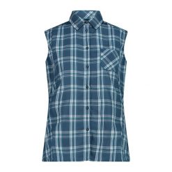 Koszula damska turystyczne CMP 34S5716. Niebieskie koszule damskie CMP, l, bez wzorów, sportowe, bez kołnierzyka, bez ramiączek. Za 221.00 zł.