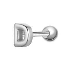 Glanzstücke München Piercing Litera D ze srebra próby 925 w kolorze srebrnym Kolczyki 1 ct Damski. Szare kolczyki damskie Glanzstücke München, srebrne. Za 110.49 zł.