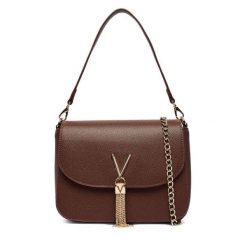 Torebka Valentino. Brązowe torebki klasyczne damskie Valentino, bez wzorów, bez dodatków. Za 459.99 zł.