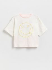 T-shirt Nirvana - wielobarwny. Koszulki dziewczęce Reserved, bez wzorów, z bawełny, bez ramiączek. W wyprzedaży za 32.99 zł.