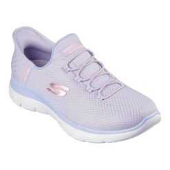 Buty Skechers Slip-ins Summits - Diamond Dream 150123-LAV różowe. Czerwone buty sportowe na co dzień damskie bez wzorów, trekkingowe. Za 517.53 zł.