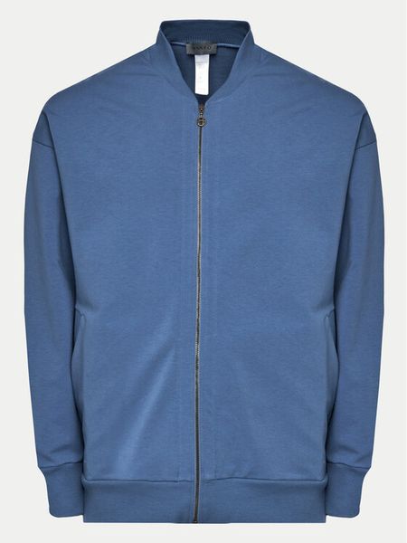 Hanro Bluza Natural Living 75963 Niebieski Regular Fit. Niebieskie bluzy bez kaptura męskie Hanro, l, z bawełny. Za 419.99 zł.