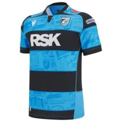 Koszulka domowa Cardiff Blues 2025/26. Niebieskie t-shirty damskie Macron, l, bez wzorów, bez kołnierzyka. Za 390.50 zł.