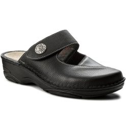 Klapki Berkemann. Czarne klapki damskie Berkemann, bez wzorów, bez obcasa. Za 379.99 zł.