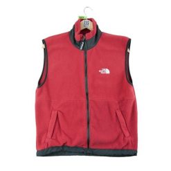 Second life - Damska Wiatrowa Kurtka Vintage TNF z Polaru - Stan bardzo dobry. Czerwone kurtki damskie The North Face, bez wzorów, z polaru, bez kaptura. Za 149.06 zł.