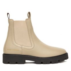Sztyblety Tommy Hilfiger. Botki damskie Tommy Hilfiger, bez obcasa, na płaskiej podeszwie, bez zapięcia. Za 599.99 zł.