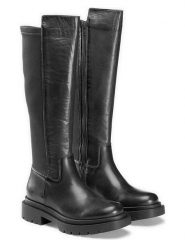 Herrlicher Skórzane botki "The High Boot" w kolorze czarnym rozmiar: 36. Czarne botki damskie Herrlicher, z materiału, bez obcasa, bez zapięcia. Za 376.85 zł.