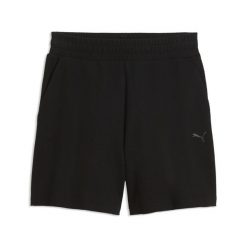 Damskie szorty Essentials Elevated z wysokim stanem o rozszerzanym kroju PUMA. Czarne szorty damskie Puma, bez wzorów, z bawełny, sportowe, z podwyższonym stanem. Za 129.00 zł.