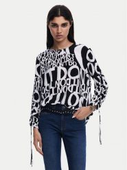 Desigual Bluzka 25SWBW04 Czarny Regular Fit. Czarne bluzki damskie Desigual, l, bez wzorów, z wiskozy, bez ramiączek. Za 259.99 zł.