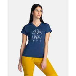 Damska koszulka z wełny merino Kilpi MERIN-W. Niebieskie t-shirty damskie Kilpi, bez wzorów, z materiału, bez kołnierzyka. Za 215.49 zł.