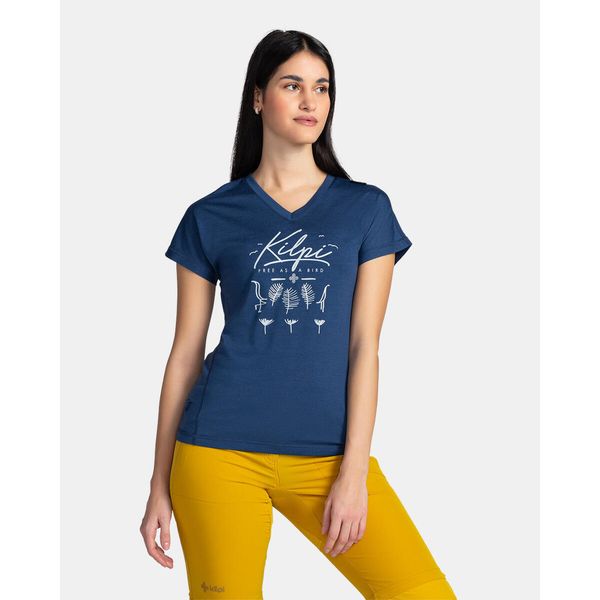 Damska koszulka z wełny merino Kilpi MERIN-W. Niebieskie t-shirty damskie Kilpi, bez wzorów, z materiału, bez kołnierzyka. Za 215.49 zł.