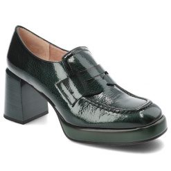 Zielone Półbuty Hispanitas Buty Na Słupku. Zielone półbuty damskie Hispanitas, bez wzorów, ze skóry, eleganckie, bez obcasa, na obcasie. Za 639.00 zł.