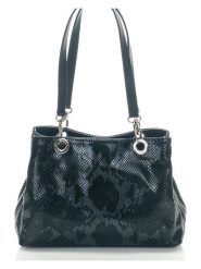 Mila Blu Skórzana torebka "Sorbo" w kolorze czarno-niebieskim - 30 x 27 x 12 cm rozmiar: onesize. Czarne torebki klasyczne damskie Mila Blu, bez wzorów, z materiału, bez dodatków. Za 202.03 zł.