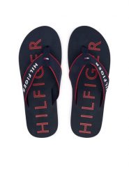 Tommy Hilfiger Japonki Sporty Hilfiger Beach Sandal FM0FM05913 Granatowy. Niebieskie klapki i japonki męskie Tommy Hilfiger, z materiału. Za 169.99 zł.