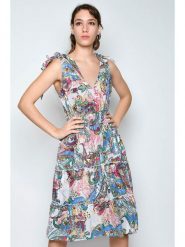 H.H.G. Sukienka ze wzorem rozmiar: XL. Sukienki damskie H.H.G., xl, bez wzorów, z bawełny, bez kołnierzyka, bez ramiączek, midi. Za 127.35 zł.