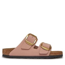 Klapki Birkenstock. Czerwone klapki damskie Birkenstock, bez wzorów, bez obcasa. Za 629.99 zł.