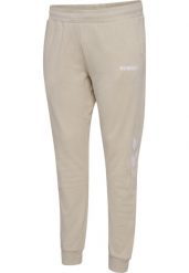 Damskie spodnie dresowe zwężane Hummel Legacy Plus. Brązowe spodnie sportowe damskie HUMMEL, plus size, z bawełny, na fitness i siłownię. Za 183.50 zł.