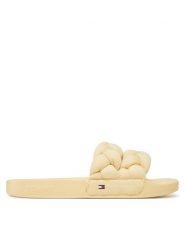 Tommy Jeans Klapki Tjw Braided Slide EN0EN02764 Żółty. Żółte klapki damskie Tommy Jeans, bez wzorów, z jeansu, bez obcasa. Za 179.99 zł.