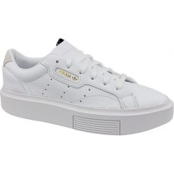 Białe Buty adidas Sleek Super W EF8858. Białe buty sportowe na co dzień damskie Adidas, bez wzorów, z materiału. W wyprzedaży za 399.00 zł.