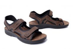 INBLU RY-29 043 ciemny brąz, sandaly męskie. Brązowe sandały męskie Inblu, z tkaniny, bez zapięcia. Za 89.99 zł.