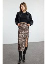 Trendyol Spódnica w kolorze beżowo-czarnym rozmiar: XS. Brązowe spódniczki damskie Trendyol, xs, bez wzorów, midi. Za 65.99 zł.