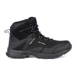 Vico Czarne wysokie trekkingowe buty męskie. Czarne buty trekkingowe męskie bez zapięcia. Za 227.37 zł.